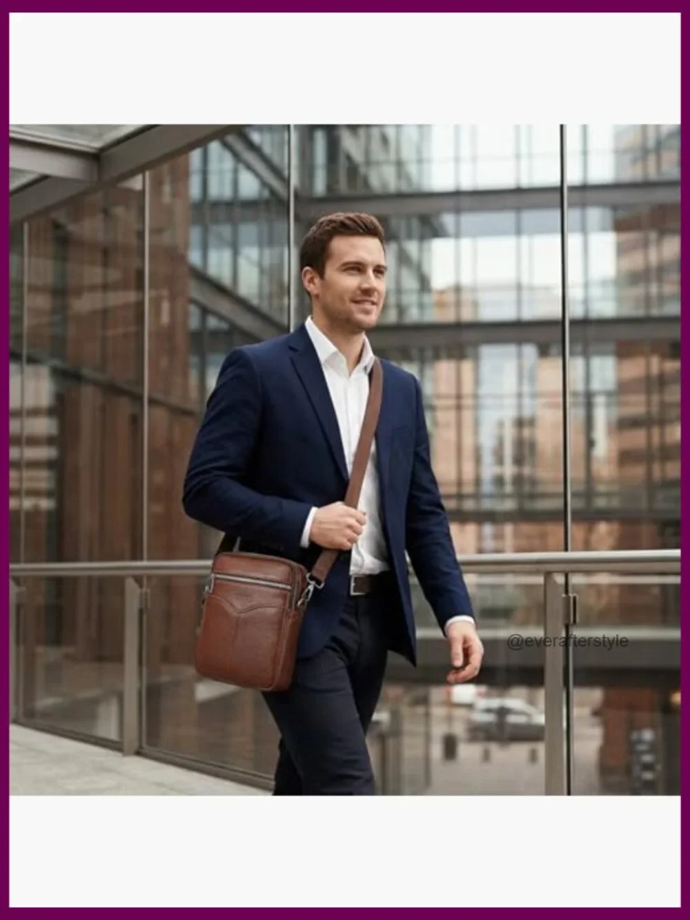 Vegan Leather Small Messenger Satchel Crossbody Bag for Work Travel